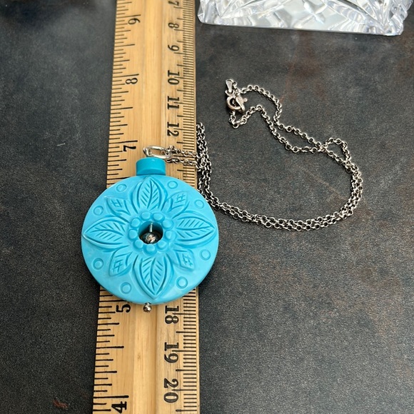 🇮🇹 Italian turquoise coloured pendant on Italian Sterling Silver 925 chain - Picture 2 of 12